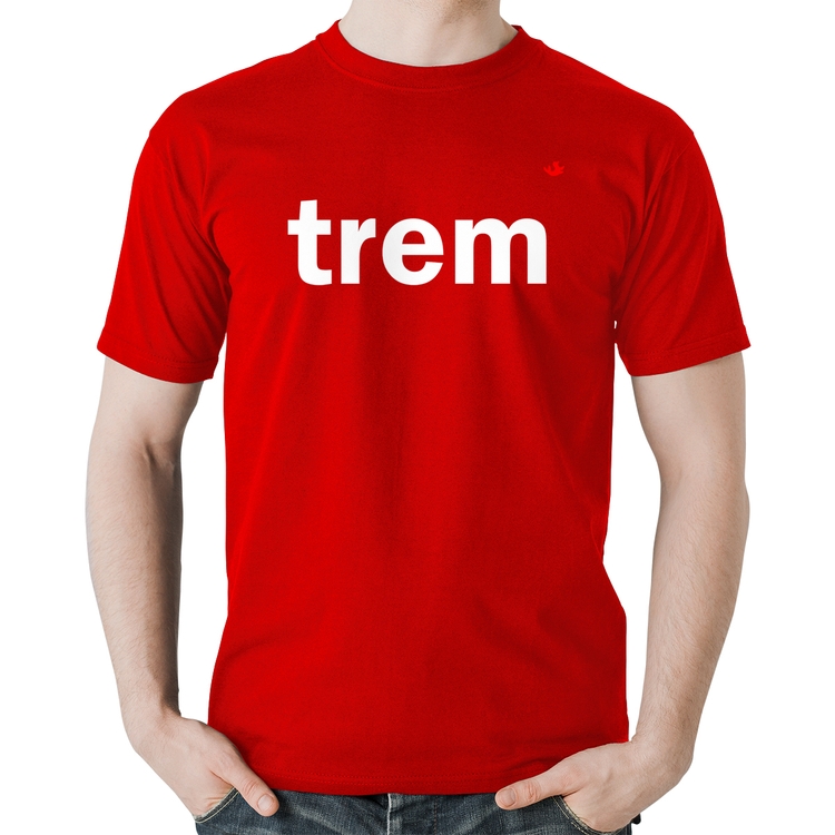 Camiseta Algodão Trem - Vermelha