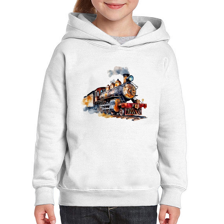 Moletom Infantil Trem Watercolor