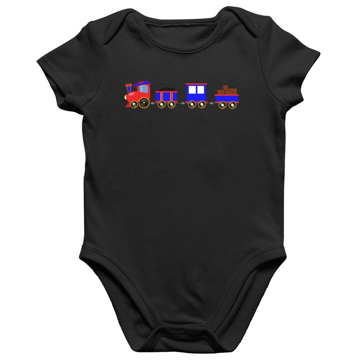 Body Bebê Algodão Trenzinho Azul