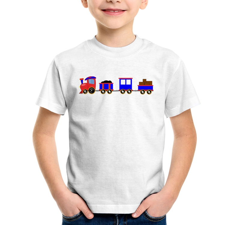 Camiseta Infantil Trenzinho Azul