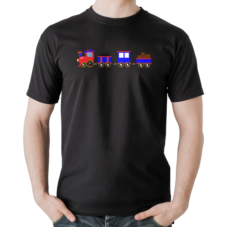 Camiseta Algodão Trenzinho Azul