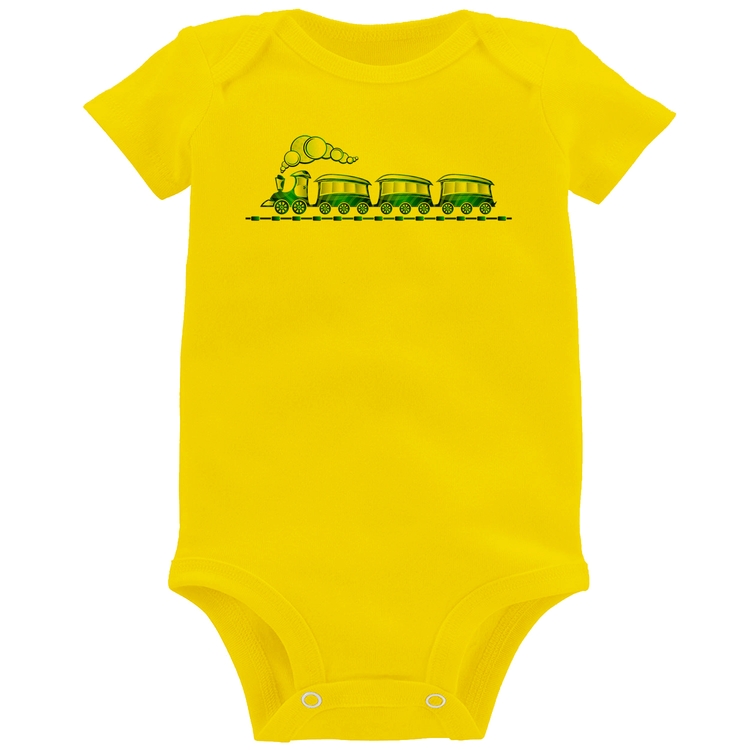 Body Bebê Trenzinho Brinquedo - Amarelo