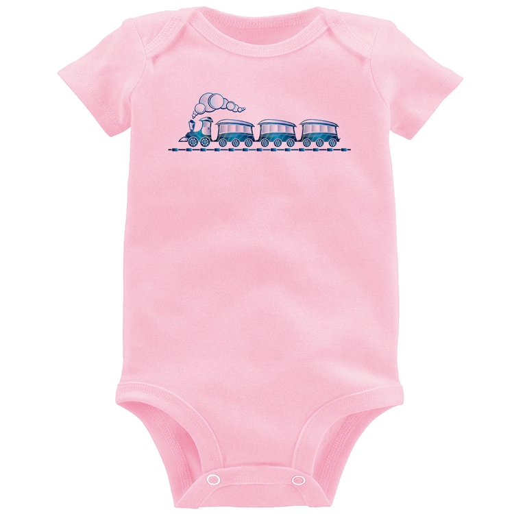 Body Bebê Trenzinho Brinquedo - Rosa Bebê