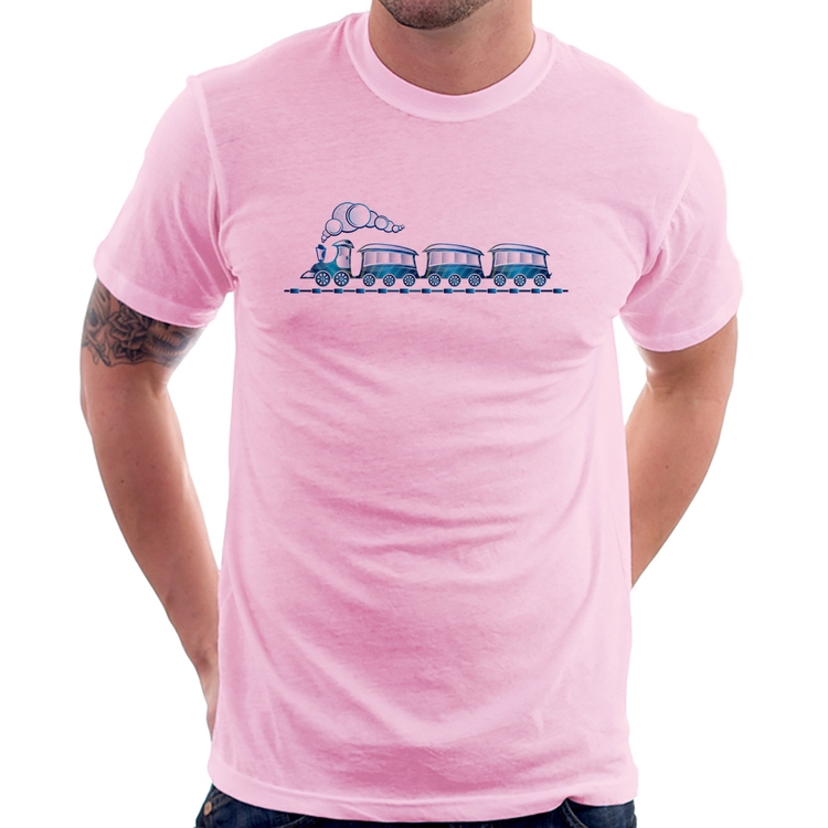 Camiseta Trenzinho Brinquedo - Rosa Bebê