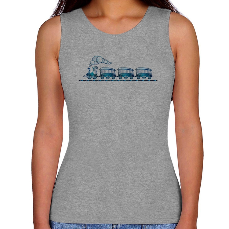 Regata Feminina Trenzinho Brinquedo - Cinza