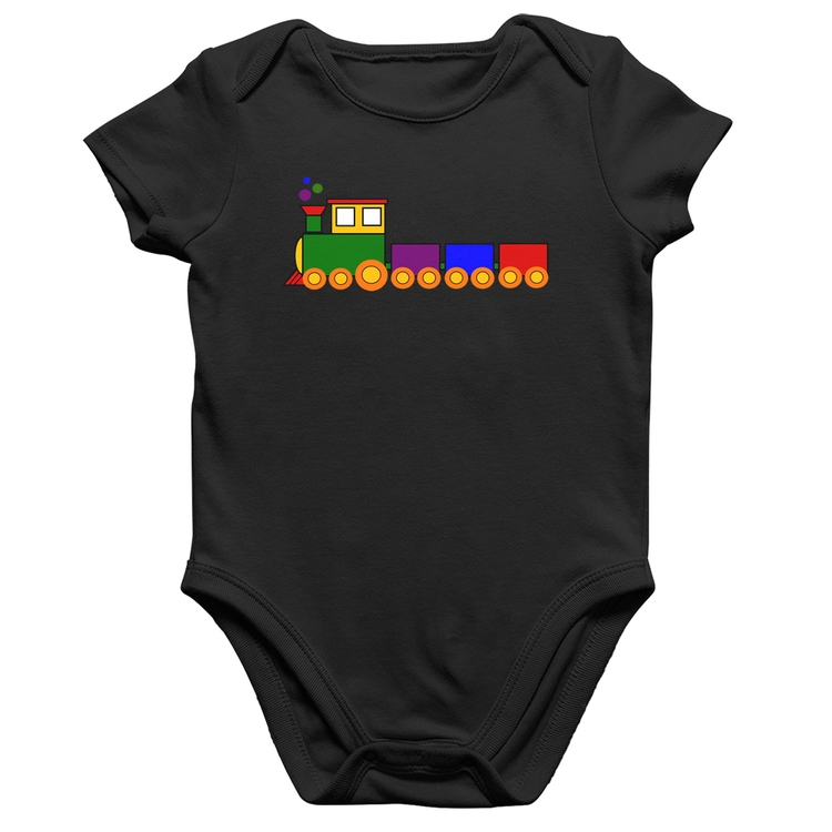 Body Bebê Algodão Trenzinho Colorido