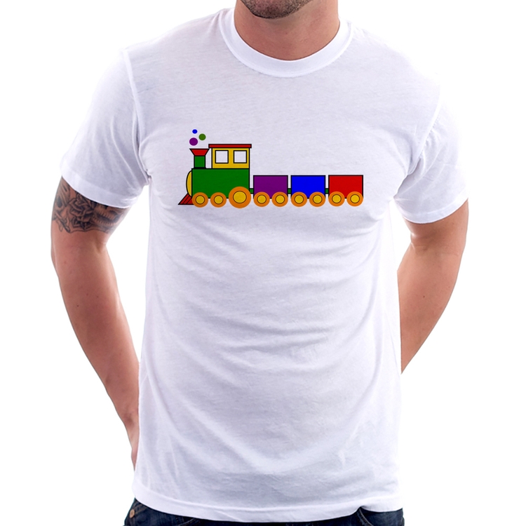 Camiseta Trenzinho Colorido