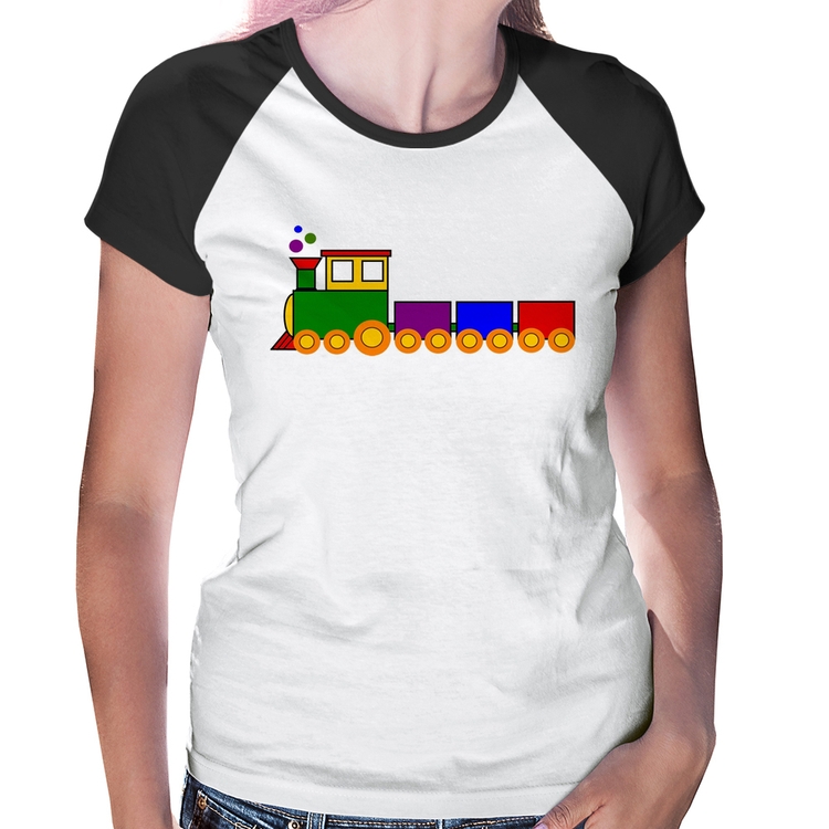 Baby Look Raglan Trenzinho Colorido