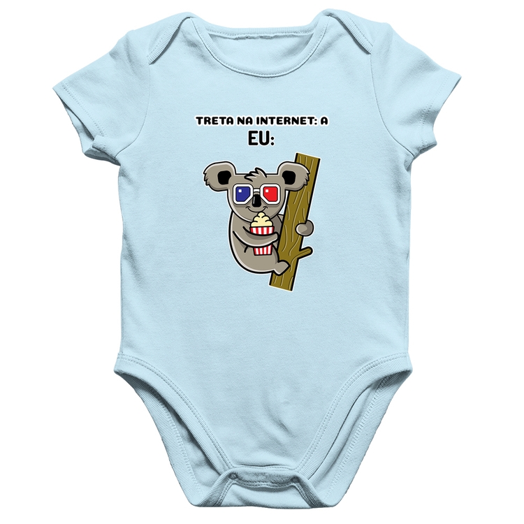 Body Bebê Algodão Treta na internet: A - Azul Bebê