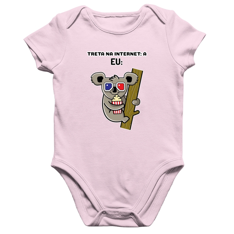 Body Bebê Algodão Treta na internet: A - Rosa Bebê