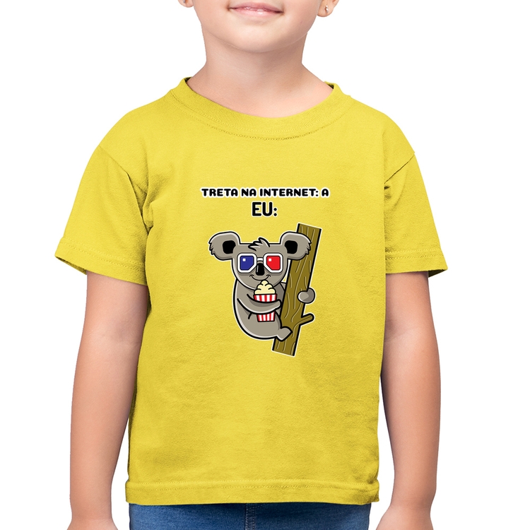 Camiseta Algodão Infantil Treta na internet: A - Amarelo Canário