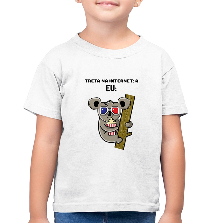 Camiseta Algodão Infantil Treta na internet: A - Branca