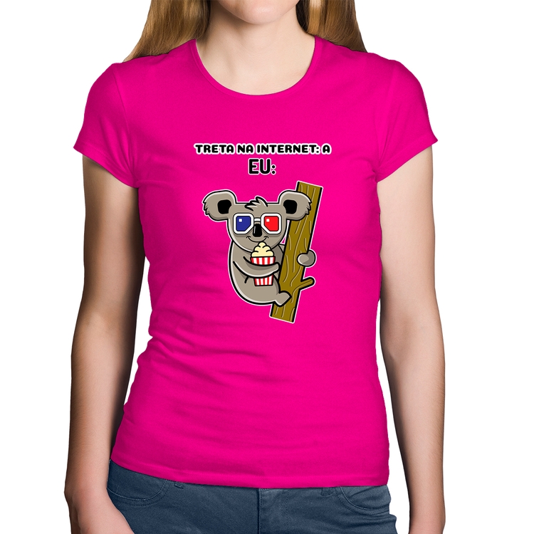 Baby Look Algodão Treta na internet: A - Rosa