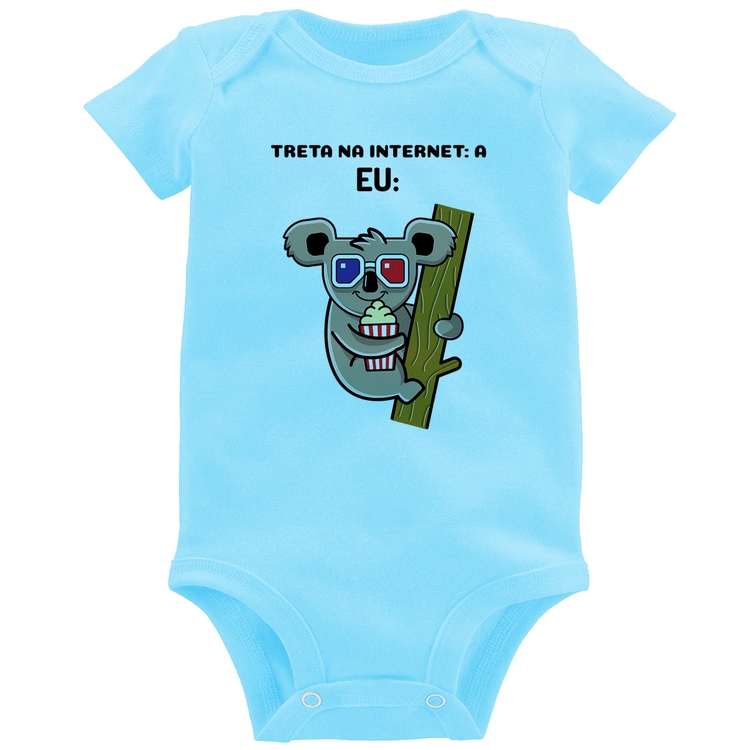 Body Bebê Treta na internet: A - Azul Bebê