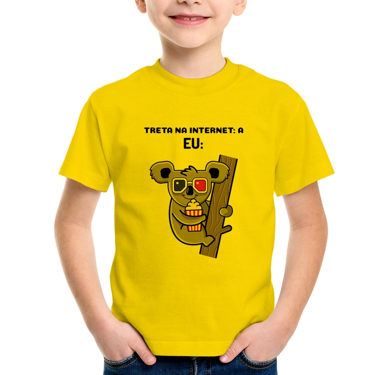 Camiseta Infantil Treta na internet: A - Amarela