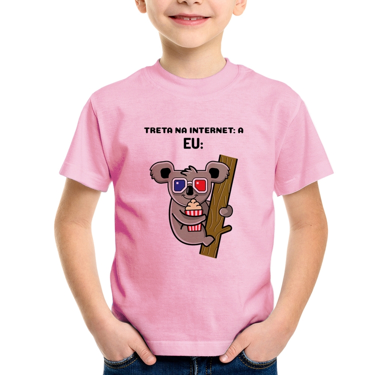 Camiseta Infantil Treta na internet: A - Rosa Bebê