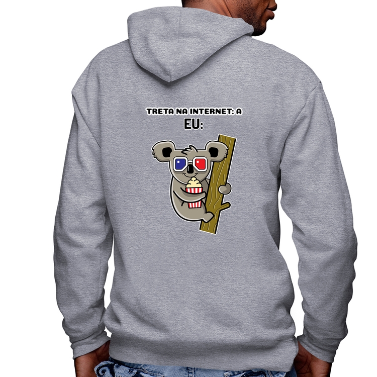 Blusa Moletom Treta na internet: A Masculina com Capuz e Zíper - Mescla