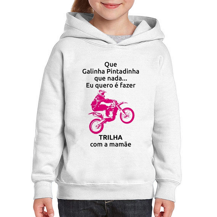 Camiseta Raglan Trilha com a mamãe (moto rosa)