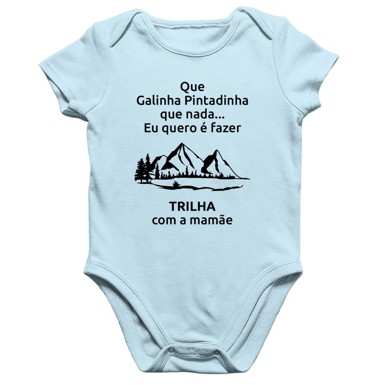 Body Bebê Algodão Trilha com a mamãe Trekking - Azul Bebê