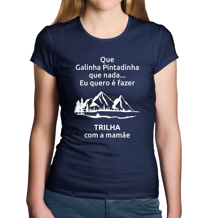 Baby Look Algodão Trilha com a mamãe Trekking - Marinho