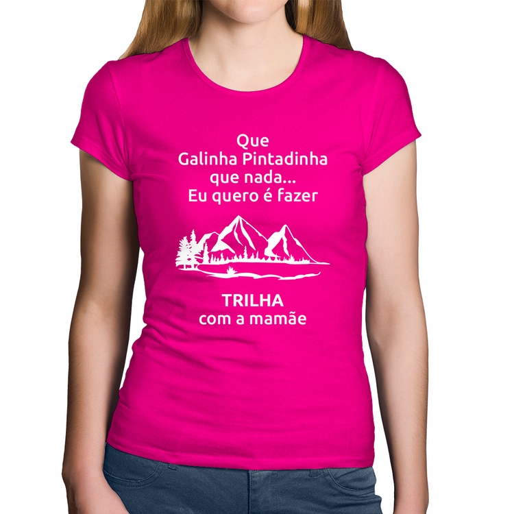 Baby Look Algodão Trilha com a mamãe Trekking - Rosa