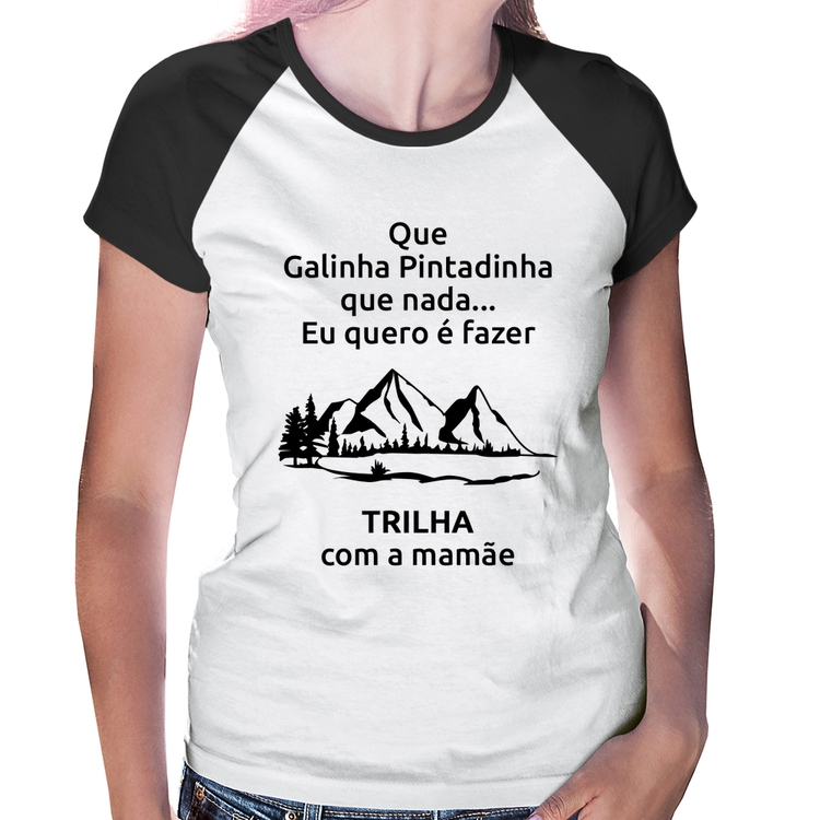 Baby Look Raglan Trilha com a mamãe Trekking