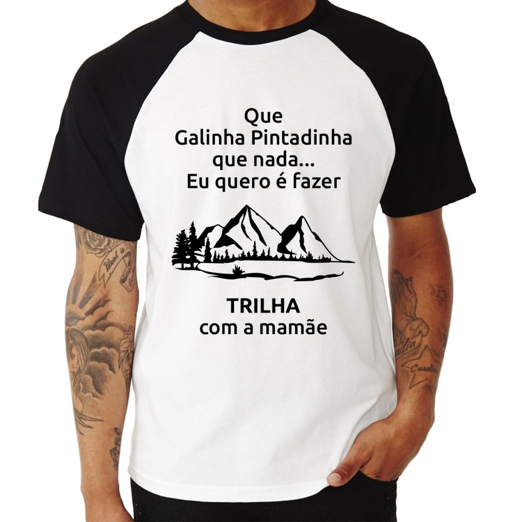 Camiseta Raglan Trilha com a mamãe Trekking