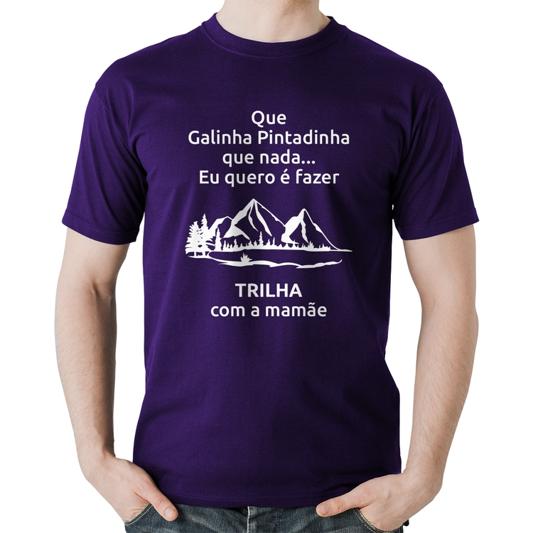 Camiseta Algodão Trilha com a mamãe Trekking - Roxa
