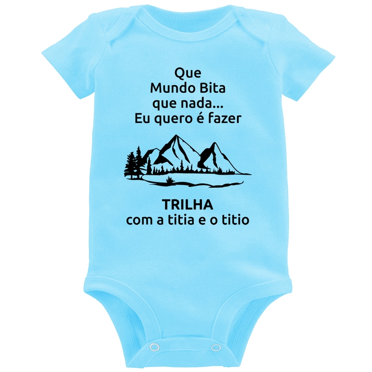 Body Bebê Trilha com a titia e o titio Trekking - Azul Bebê