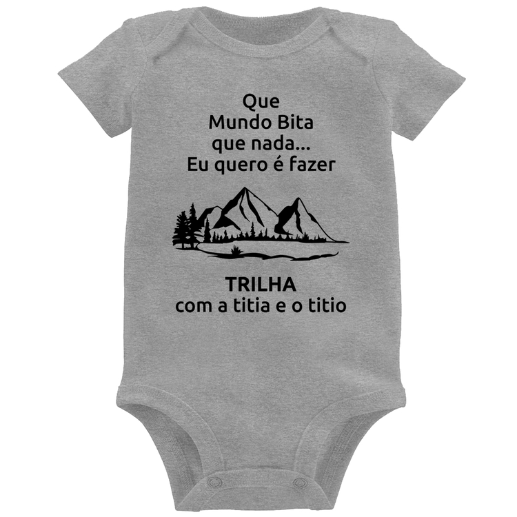 Body Bebê Trilha com a titia e o titio Trekking - Cinza