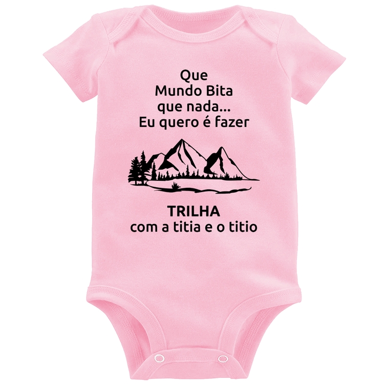 Body Bebê Trilha com a titia e o titio Trekking - Rosa Bebê