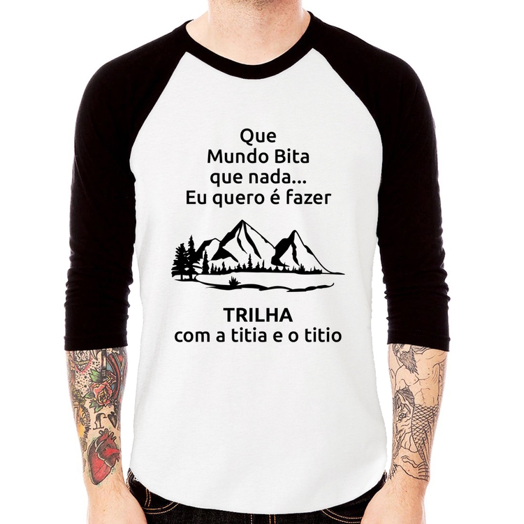 Camiseta Raglan Trilha com a titia e o titio Trekking Manga 3/4