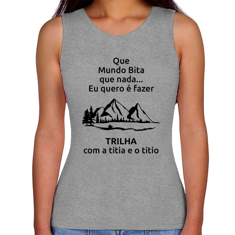 Regata Feminina Trilha com a titia e o titio Trekking - Cinza