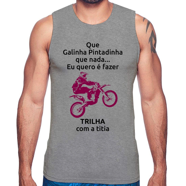 Regata Trilha com a titia (moto rosa) - Cinza