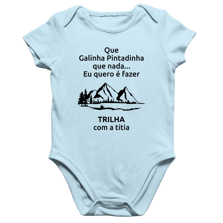 Body Bebê Algodão Trilha com a titia Trekking - Azul Bebê