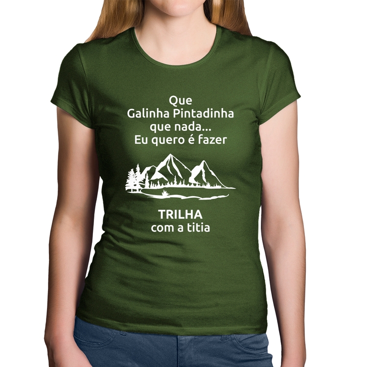 Baby Look Algodão Trilha com a titia Trekking - Musgo