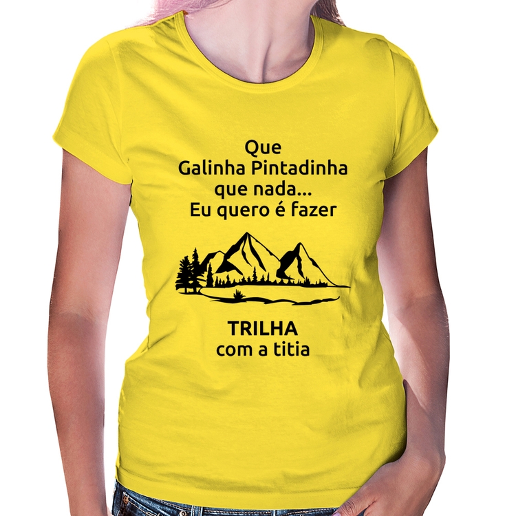 Baby Look Trilha com a titia Trekking - Amarela