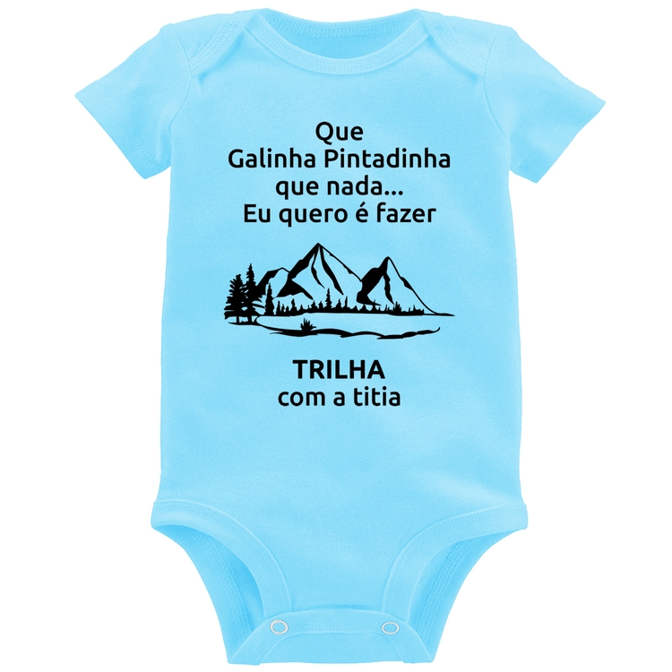 Body Bebê Trilha com a titia Trekking - Azul Bebê