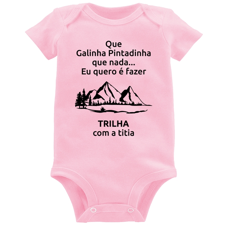 Body Bebê Trilha com a titia Trekking - Rosa Bebê