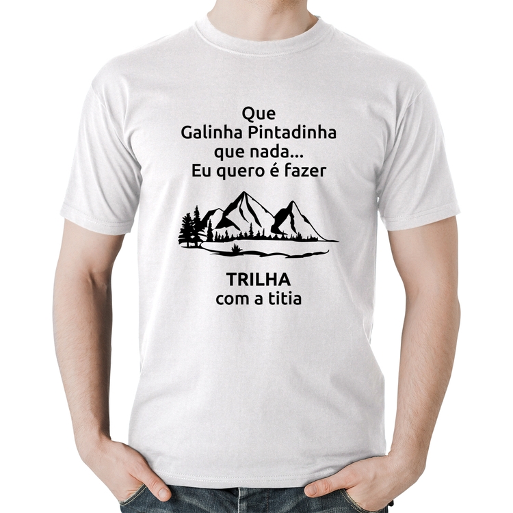 Camiseta Algodão Trilha com a titia Trekking - Branca