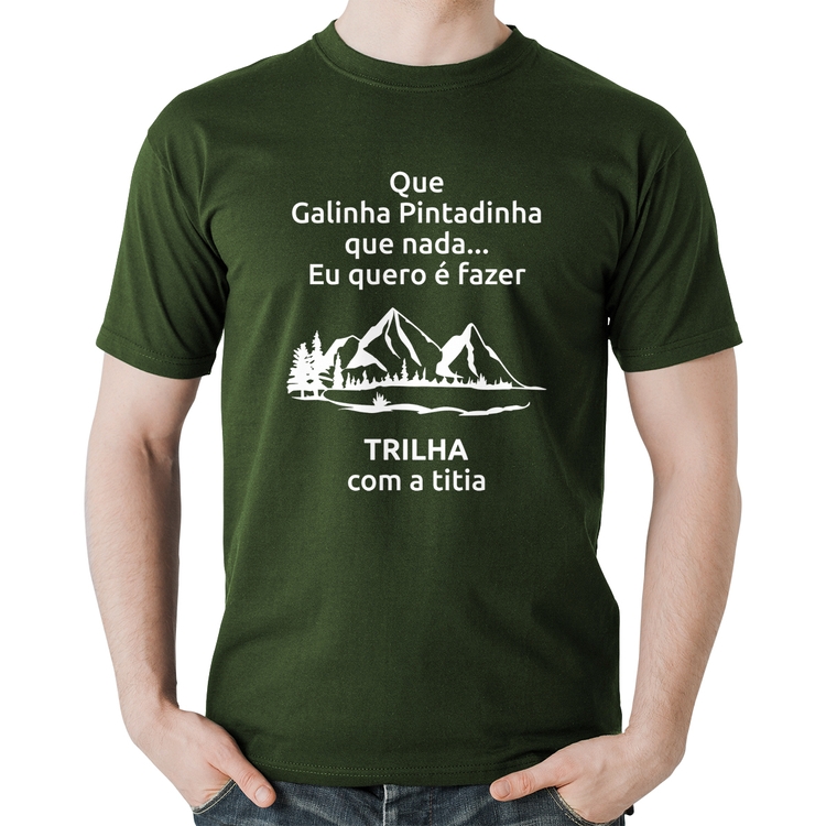 Camiseta Algodão Trilha com a titia Trekking - Musgo