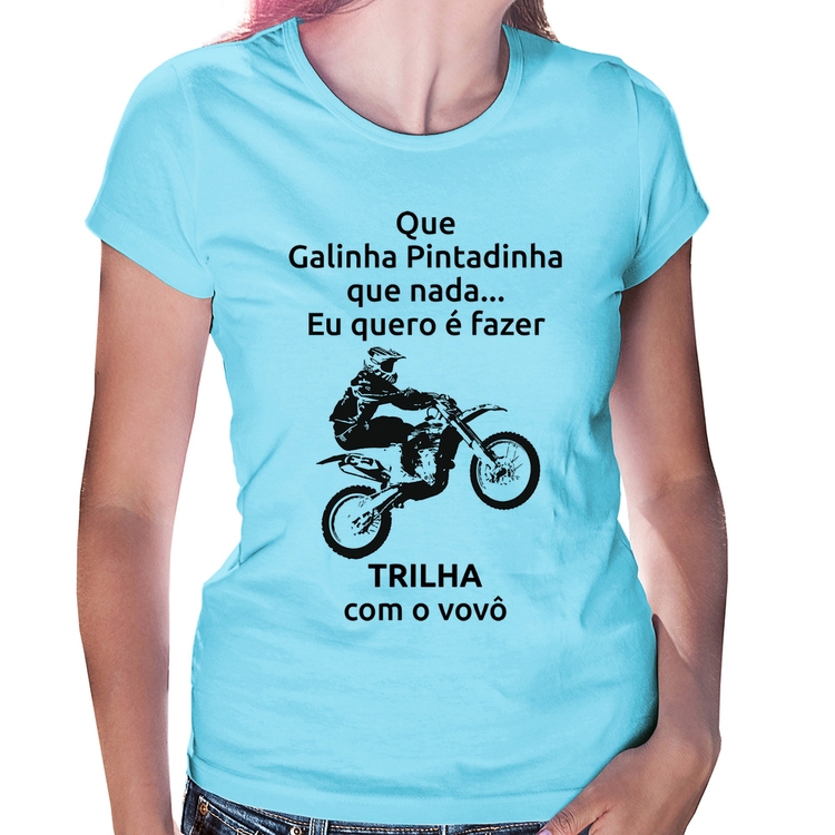 Baby Look Trilha com o vovô - Azul Bebê