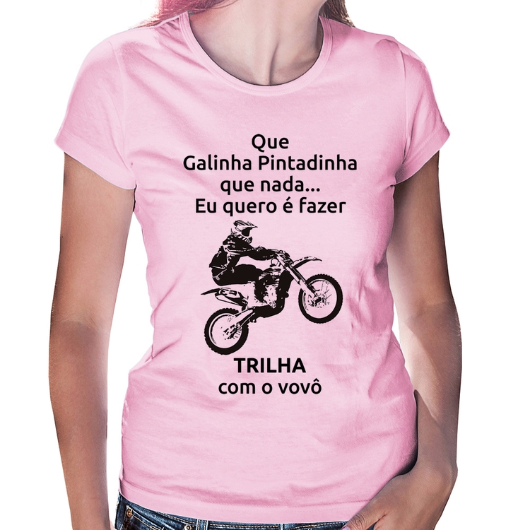 Baby Look Trilha com o vovô - Rosa Bebê