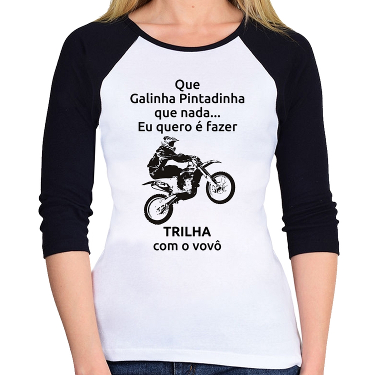 Baby Look Raglan Trilha com o vovô Manga 3/4