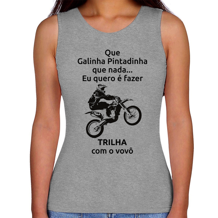 Regata Feminina Trilha com o vovô - Cinza