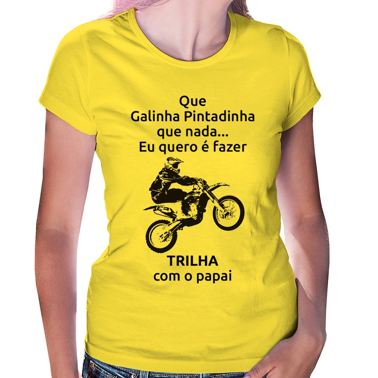 Baby Look Trilha com o papai - Amarela