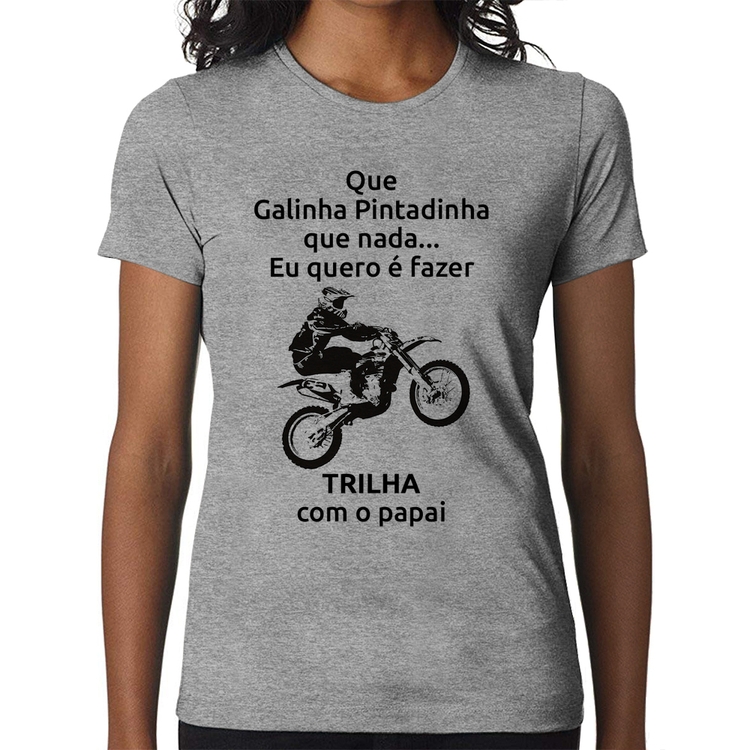 Baby Look Trilha com o papai - Cinza