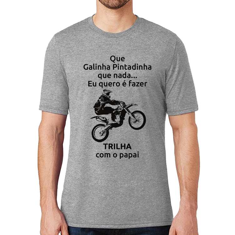 Camiseta Trilha com o papai - Cinza