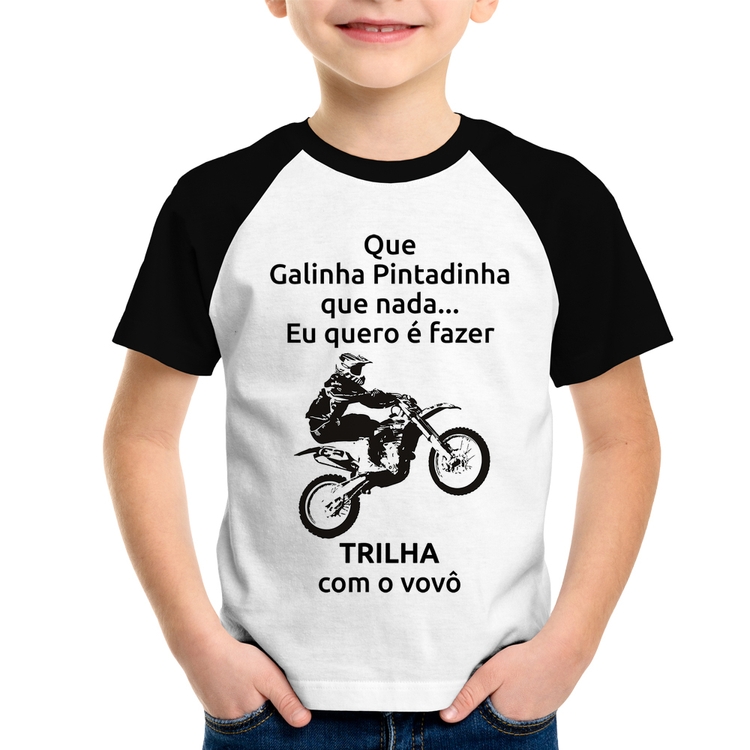 Camiseta Raglan Infantil Trilha com o vovô