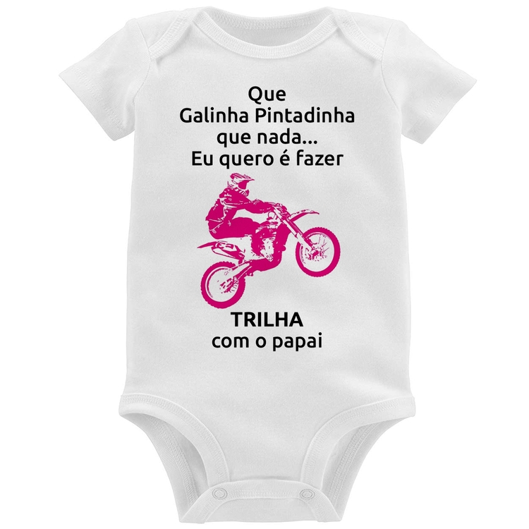 Body Bebê Trilha com o papai (moto rosa)